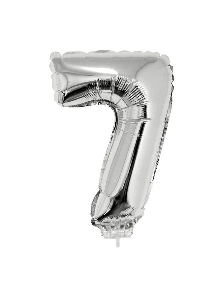 Folieballon 41 cm op stokje zilver - Image 9
