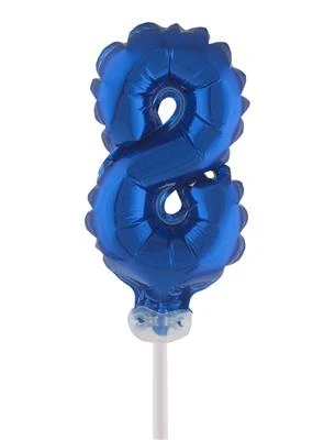 Folieballon 13 cm op stokje blauw - Image 10