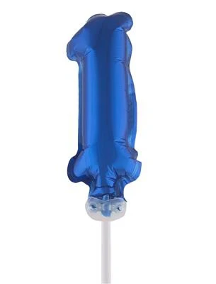 Folieballon 13 cm op stokje blauw - Image 3