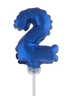 Folieballon 13 cm op stokje blauw - Image 4
