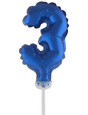 Folieballon 13 cm op stokje blauw - Image 5