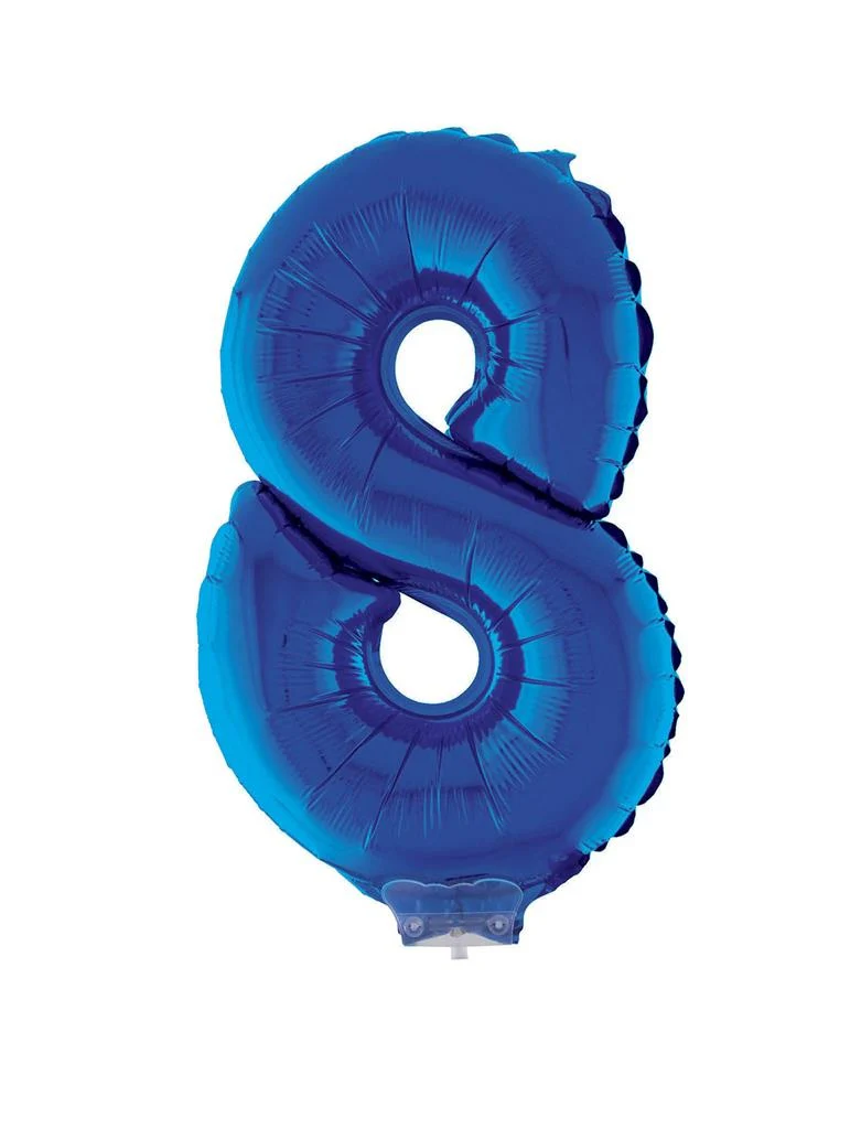 Folieballon 41 cm op stokje blauw - Image 10