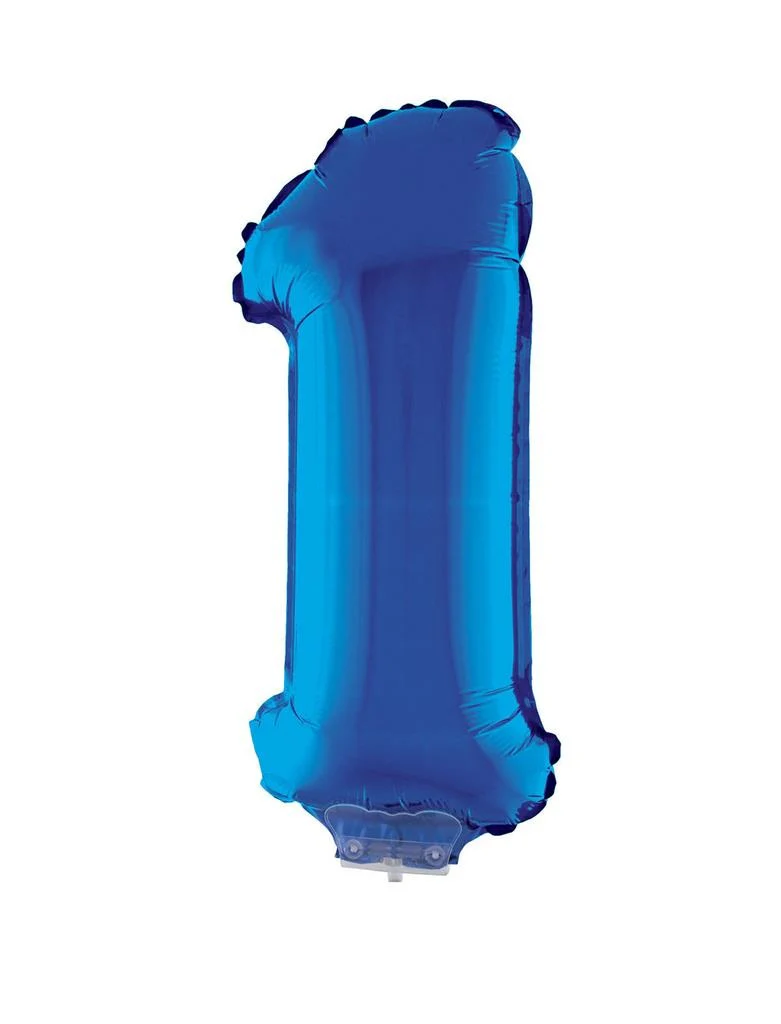 Folieballon 41 cm op stokje blauw - Image 3