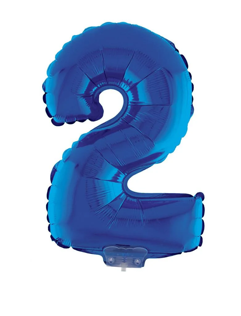 Folieballon 41 cm op stokje blauw - Image 4