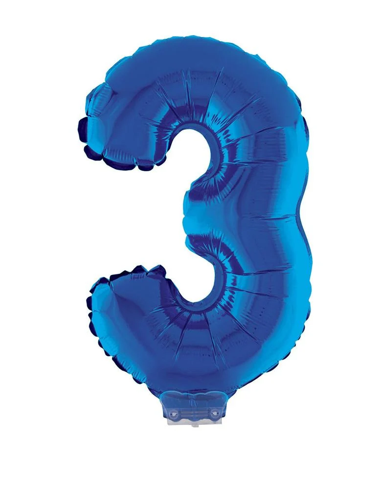 Folieballon 41 cm op stokje blauw - Image 5