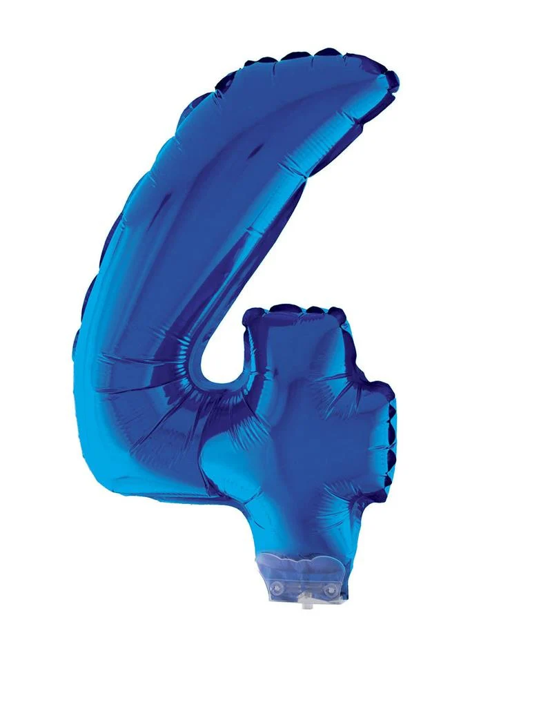 Folieballon 41 cm op stokje blauw - Image 6