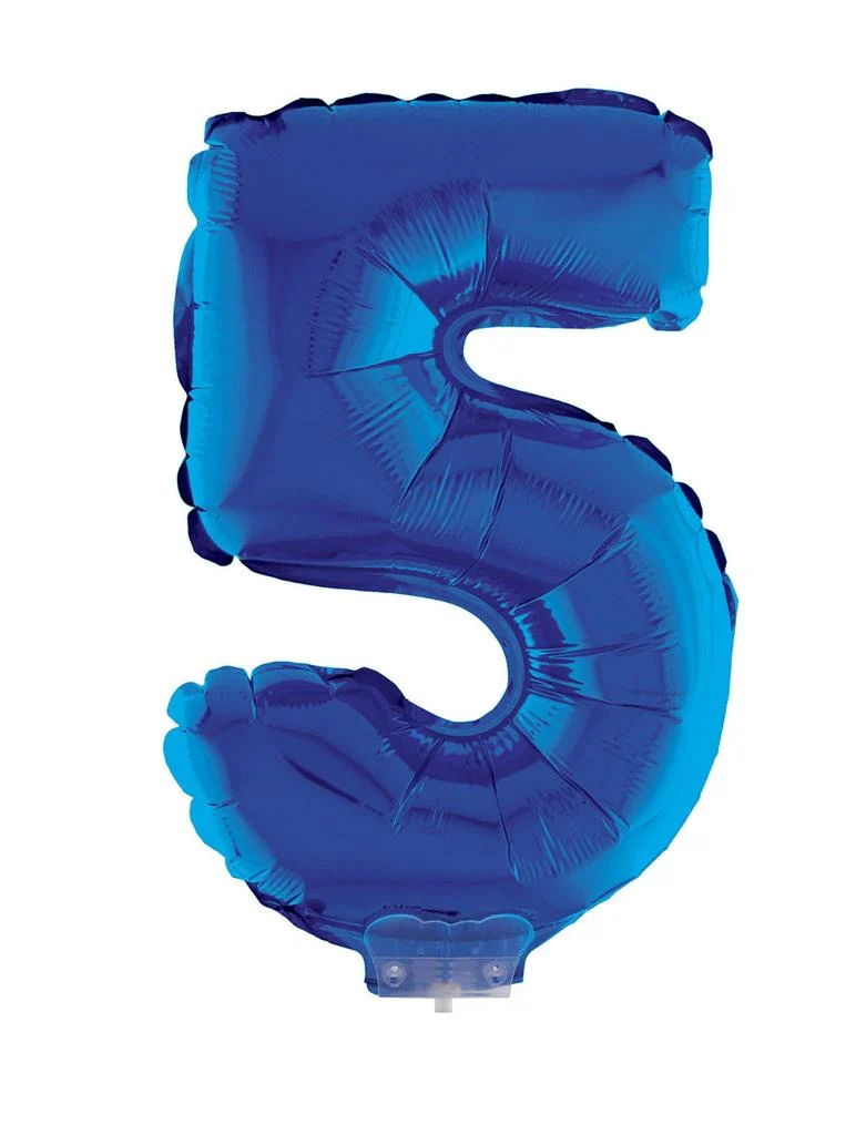 Folieballon 41 cm op stokje blauw - Image 7