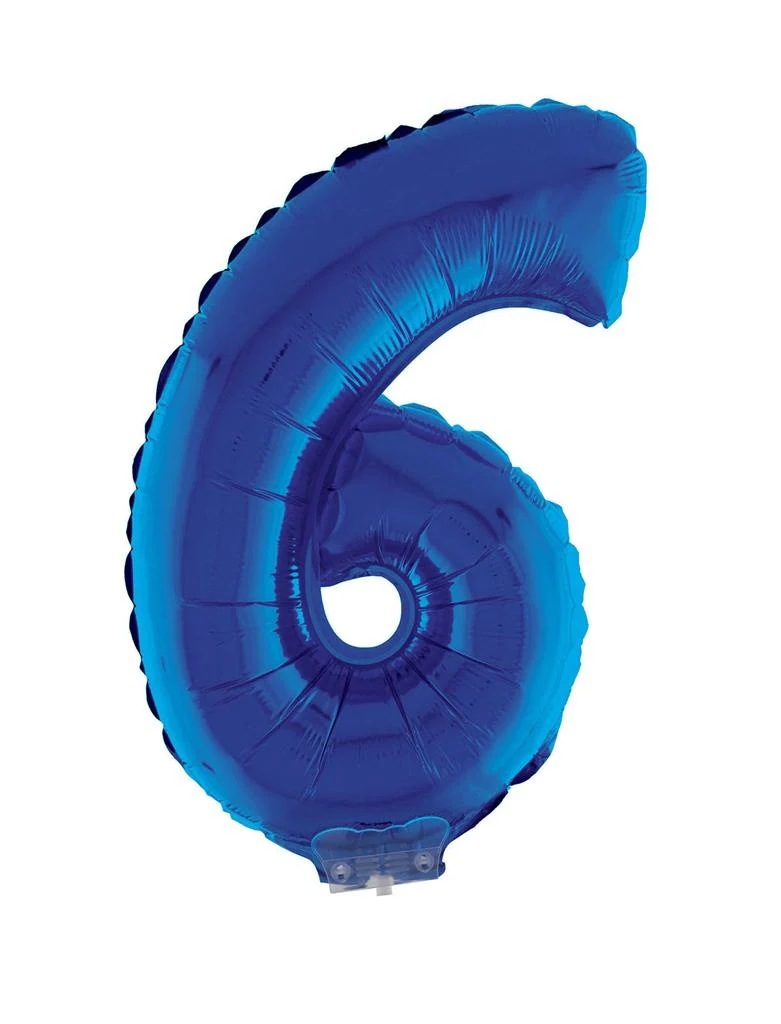 Folieballon 41 cm op stokje blauw - Image 8