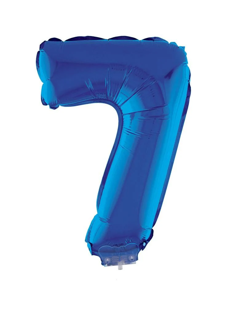Folieballon 41 cm op stokje blauw - Image 9
