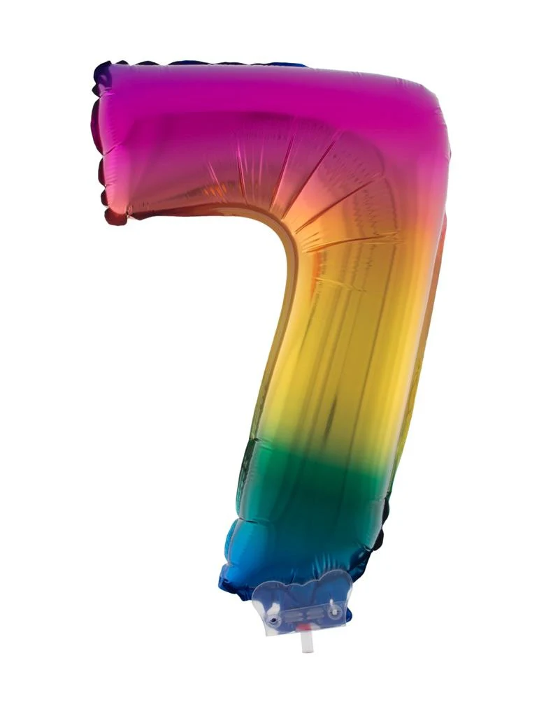 Folieballon 41 cm op stokje regenboog - Image 9