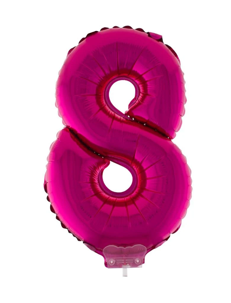 Folieballon 41 cm op stokje roze - Image 10