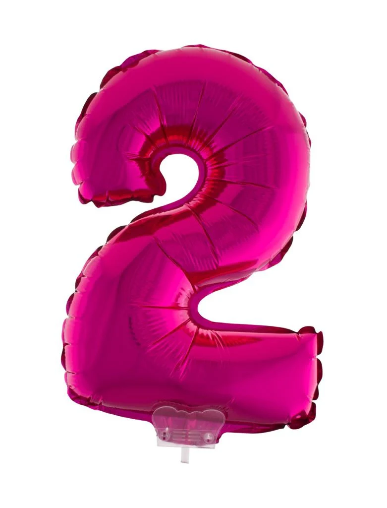 Folieballon 41 cm op stokje roze - Image 4