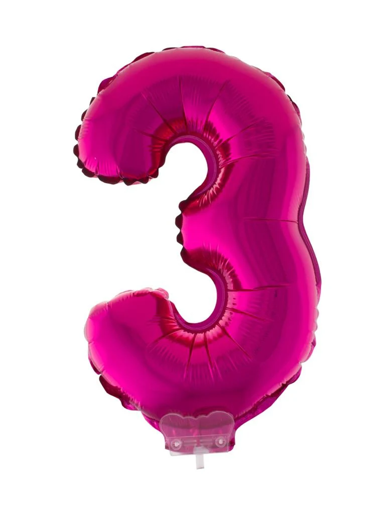 Folieballon 41 cm op stokje roze - Image 5