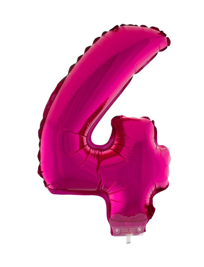Folieballon 41 cm op stokje roze - Image 6