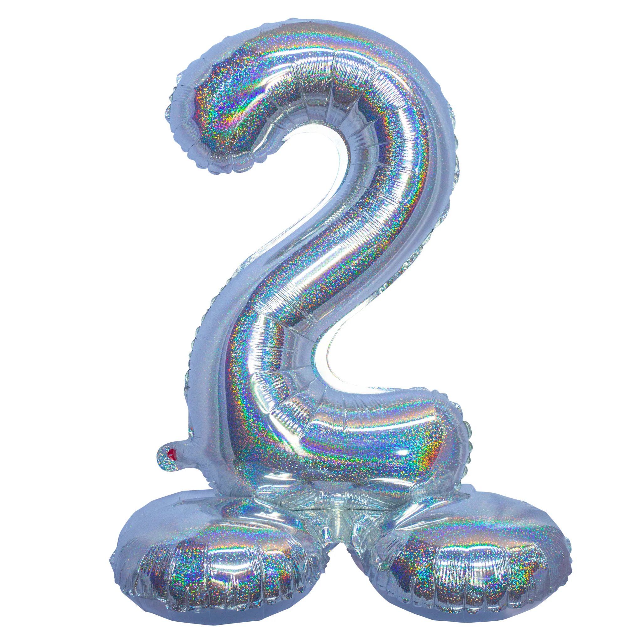 Folieballon 82 cm glitter zilver - Image 3
