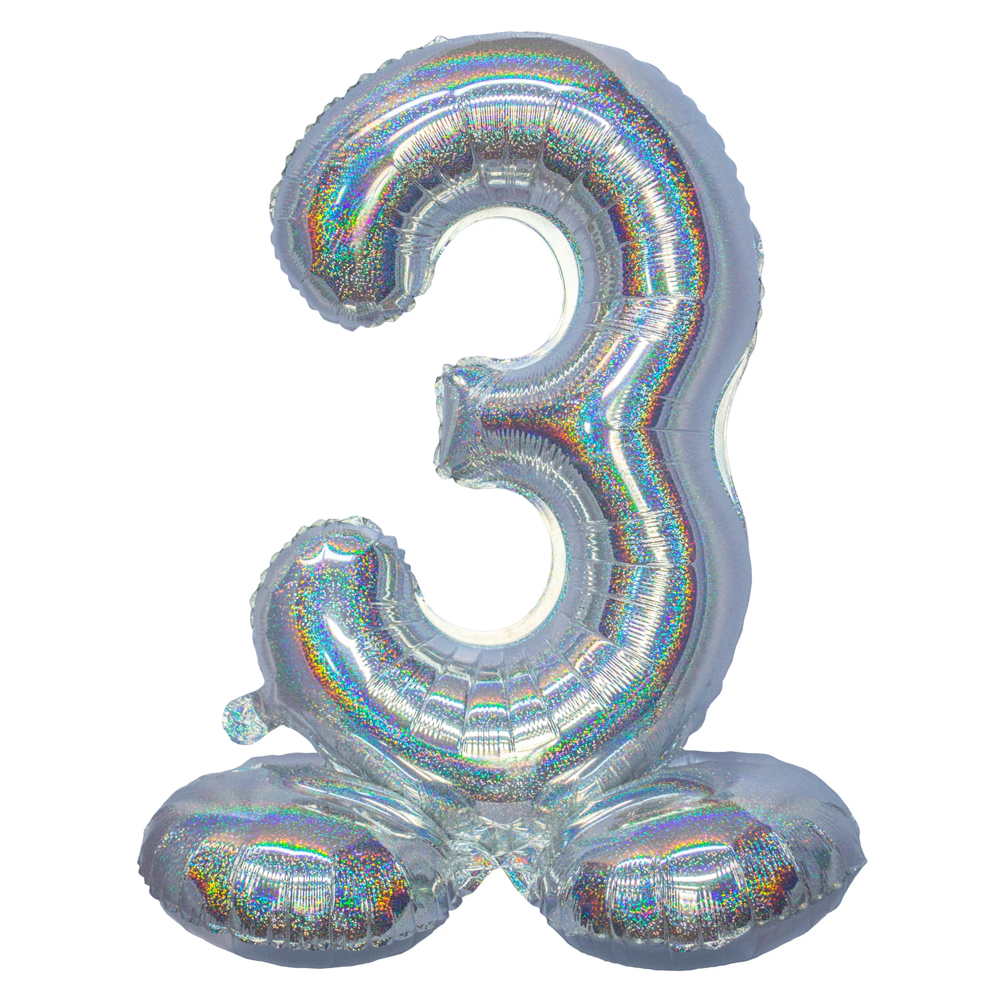 Folieballon 82 cm glitter zilver - Image 4