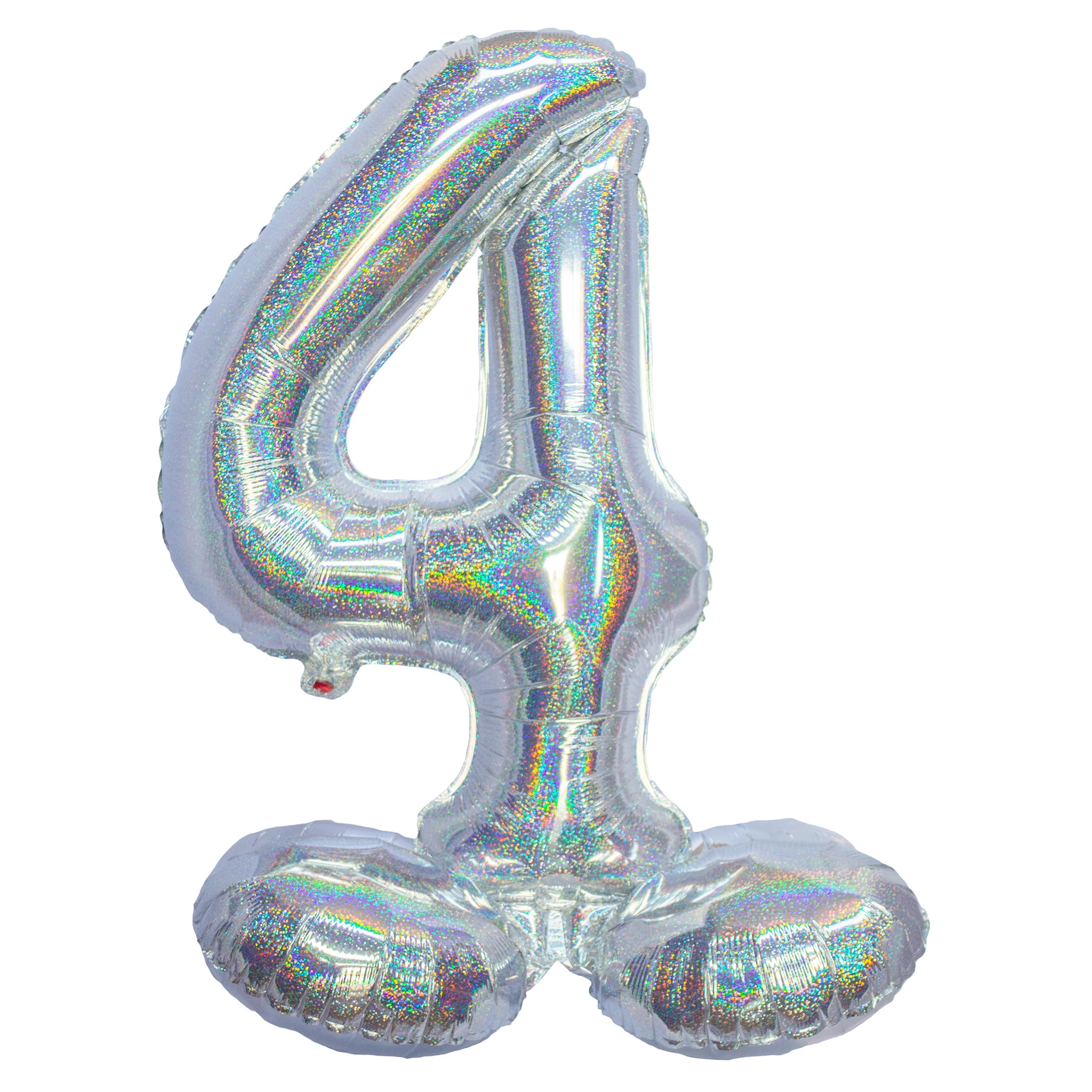 Folieballon 82 cm glitter zilver - Image 5