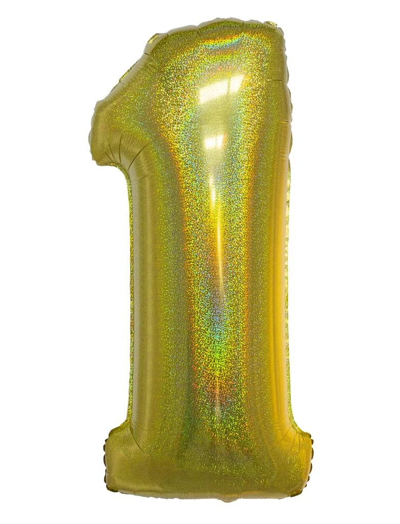 Folieballon 102 cm glitter goud - Image 3