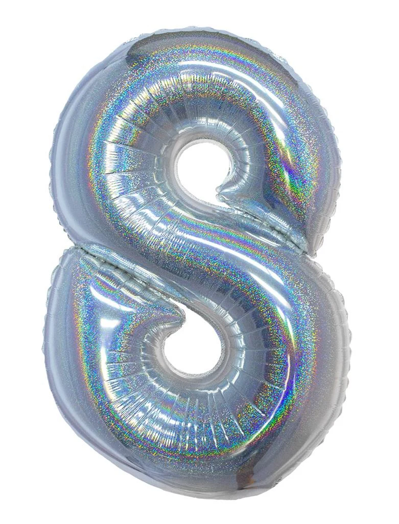 Folieballon 102 cm glitter zilver - Image 10