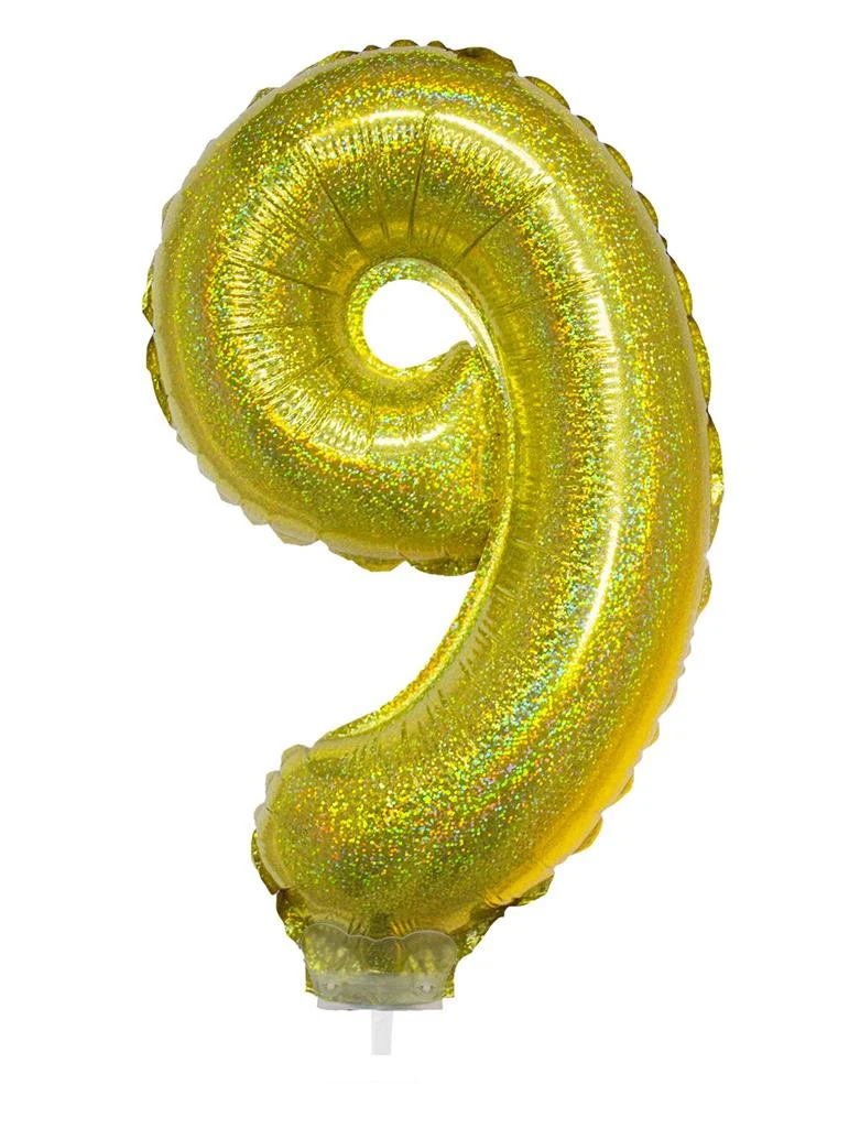Folieballon 41cm op stokje glitter goud - Image 11