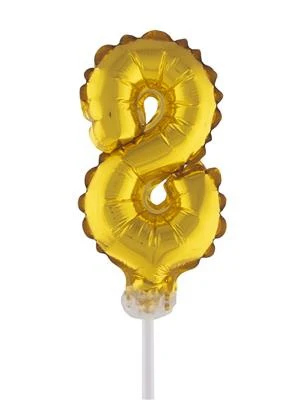 Folieballon 13 cm op stokje goud - Image 10