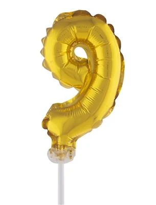 Folieballon 13 cm op stokje goud - Image 11