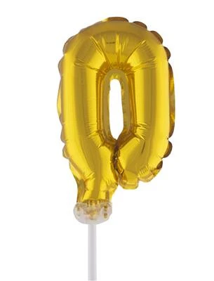 Folieballon 13 cm op stokje goud - Image 2