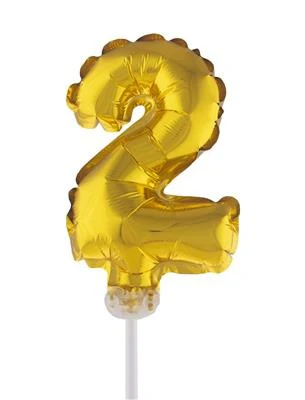 Folieballon 13 cm op stokje goud - Image 4