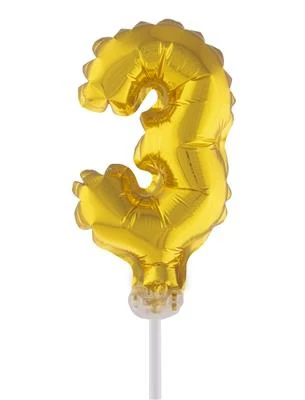 Folieballon 13 cm op stokje goud - Image 5