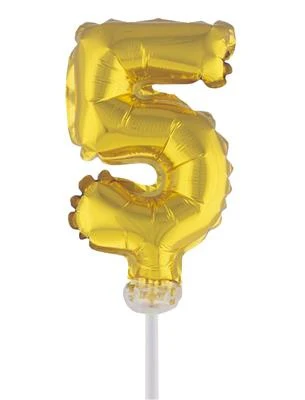 Folieballon 13 cm op stokje goud - Image 7