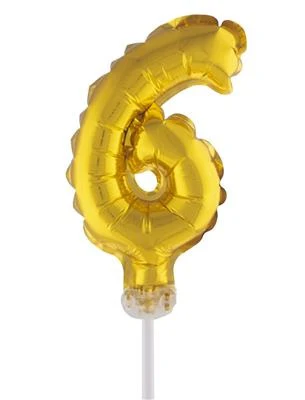 Folieballon 13 cm op stokje goud - Image 8