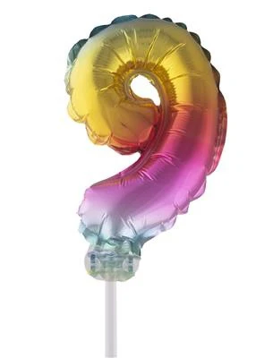 Folieballon 13 cm op stokje regenboog - Image 11
