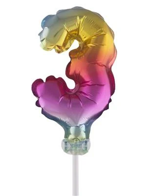 Folieballon 13 cm op stokje regenboog - Image 5