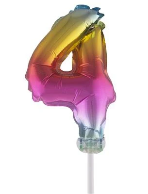 Folieballon 13 cm op stokje regenboog - Image 6