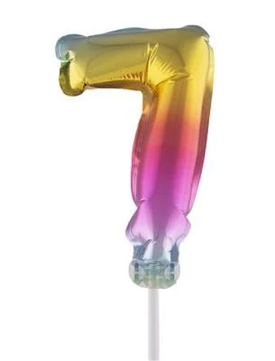 Folieballon 13 cm op stokje regenboog - Image 9