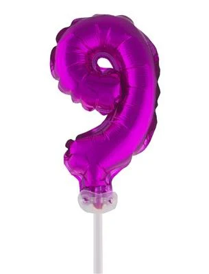 Folieballon 13 cm op stokje roze - Image 11