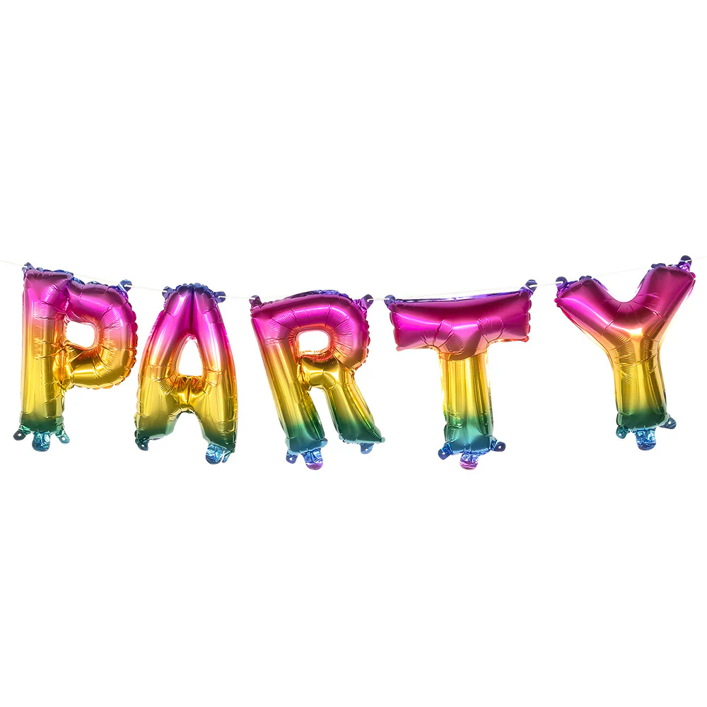 Folieballonslinger 'Party' regenboog