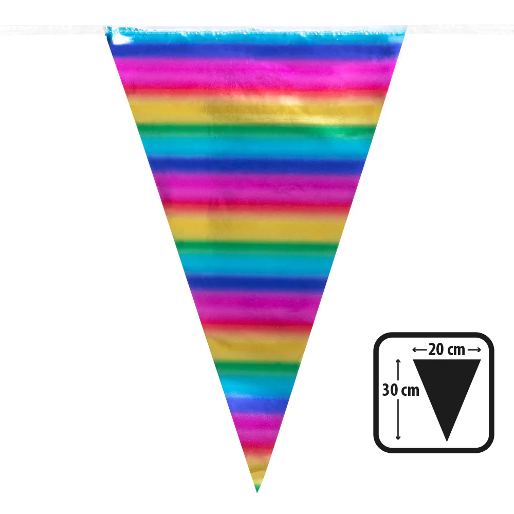 Folievlaggenlijn Metallic regenboog - Image 2
