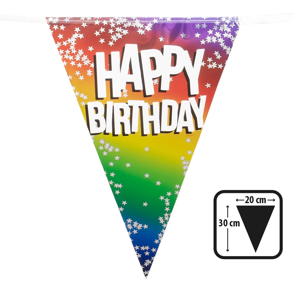 Folievlaggenlijn Rainbow 'Happy birthday' - Image 2