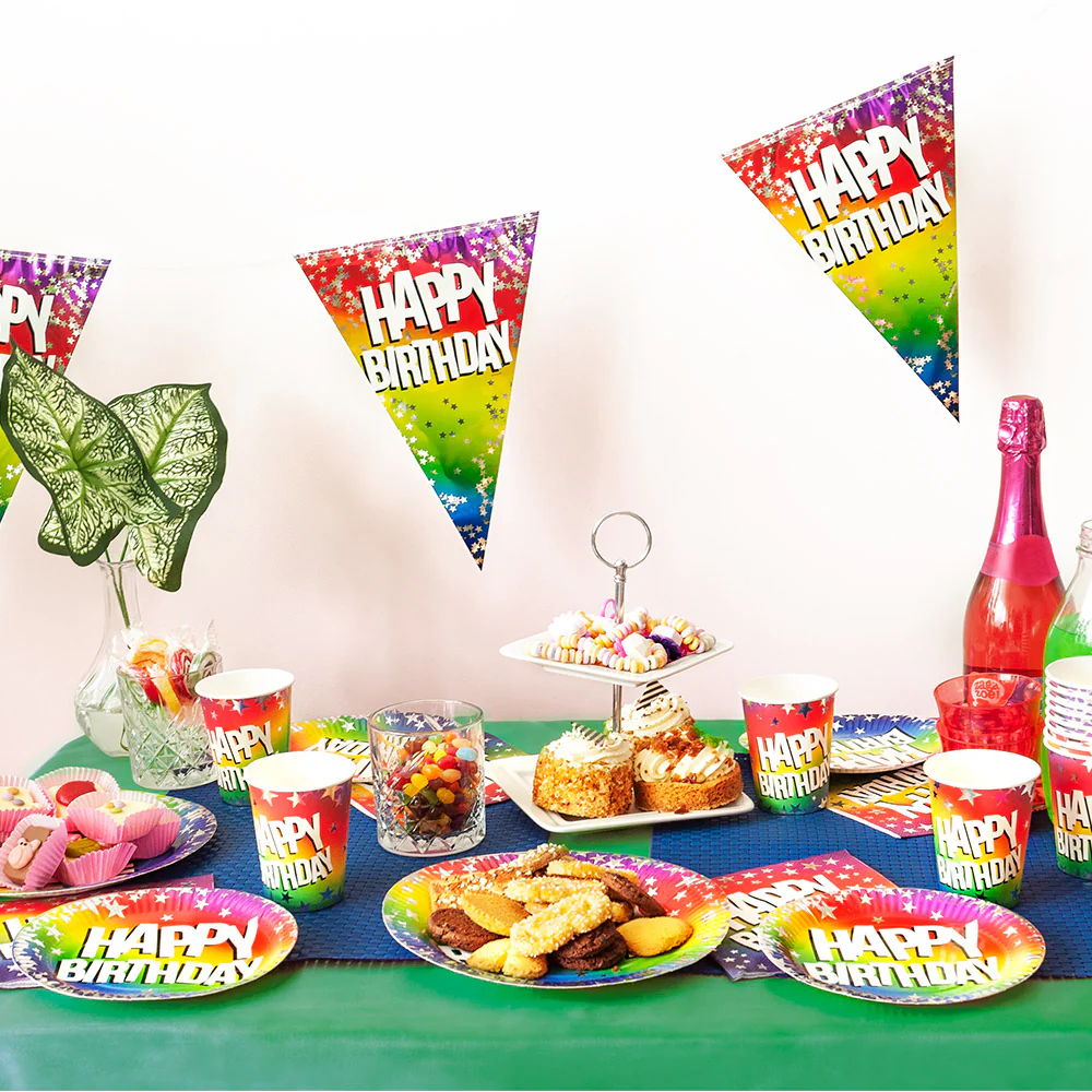 Folievlaggenlijn Rainbow 'Happy birthday' - Image 3
