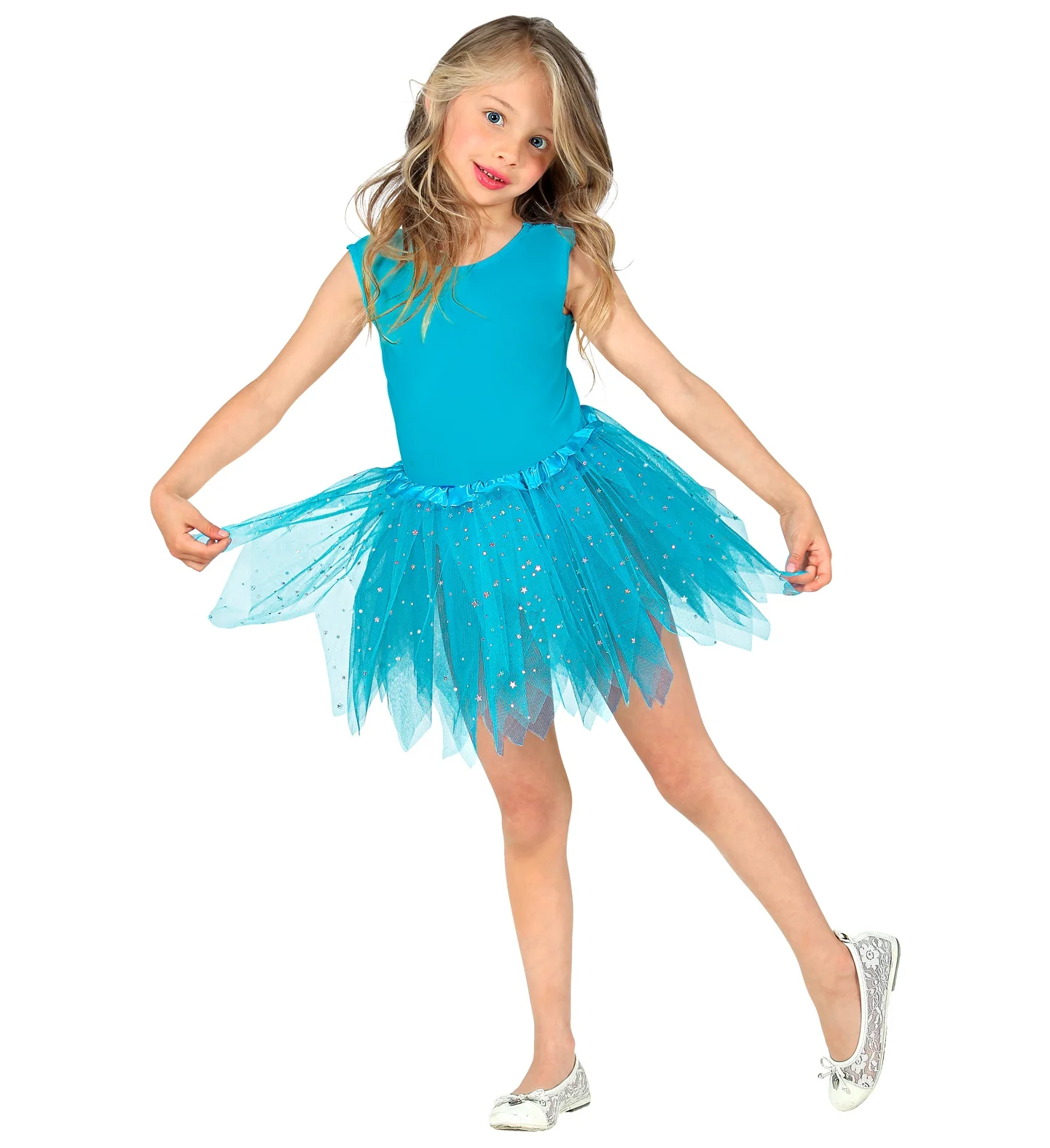 Glitter tutu rok blauw kinderen - Image 3