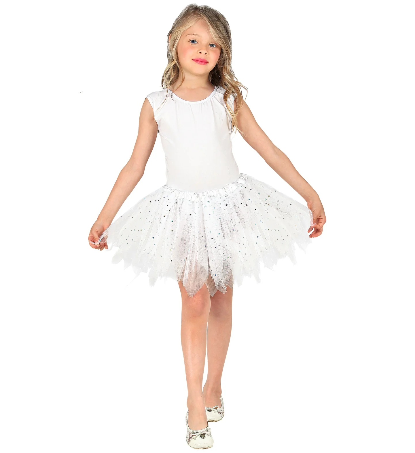 Glitter tutu rok kort wit kinderen - Image 3