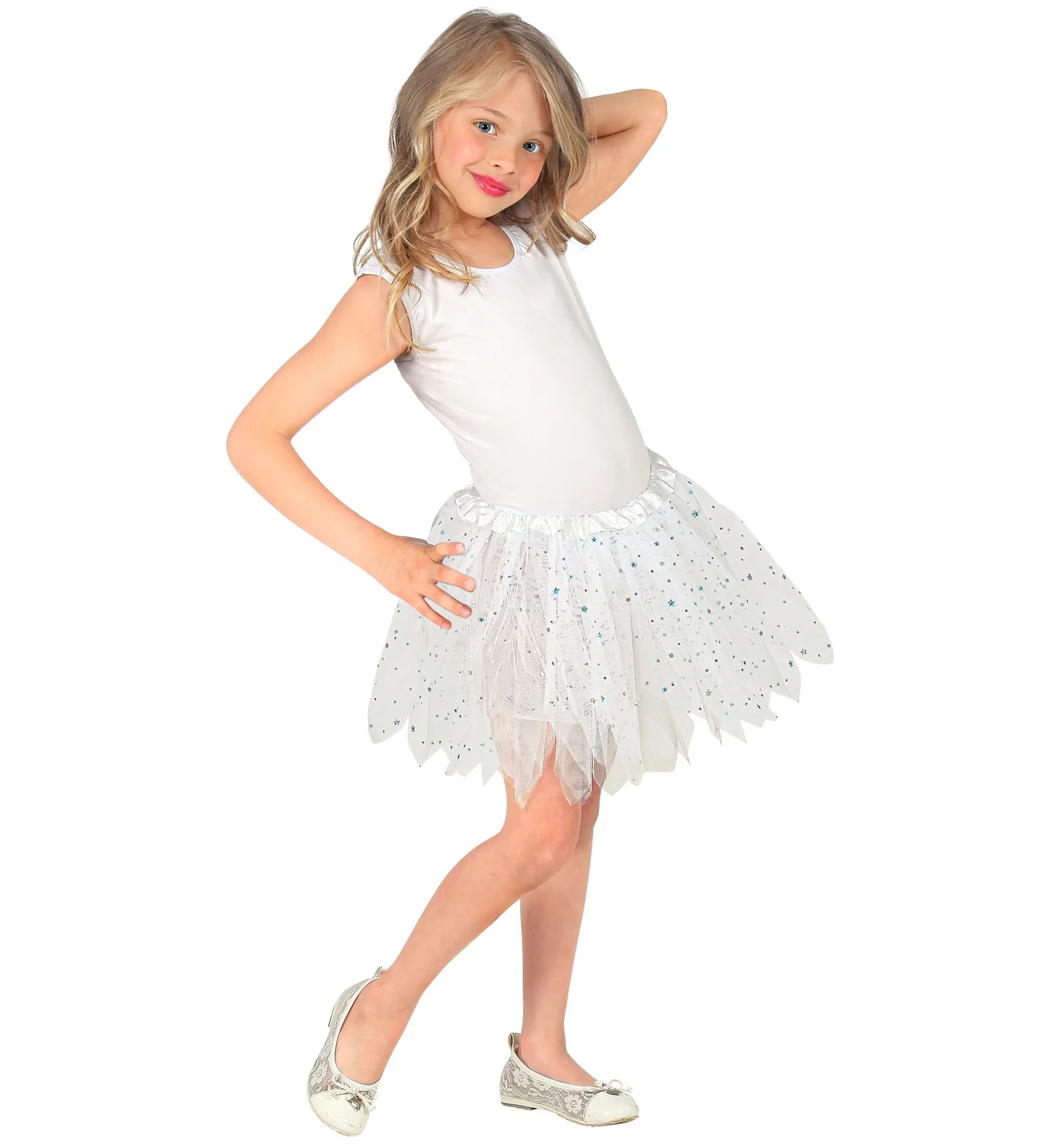 Glitter tutu rok kort wit kinderen - Image 4