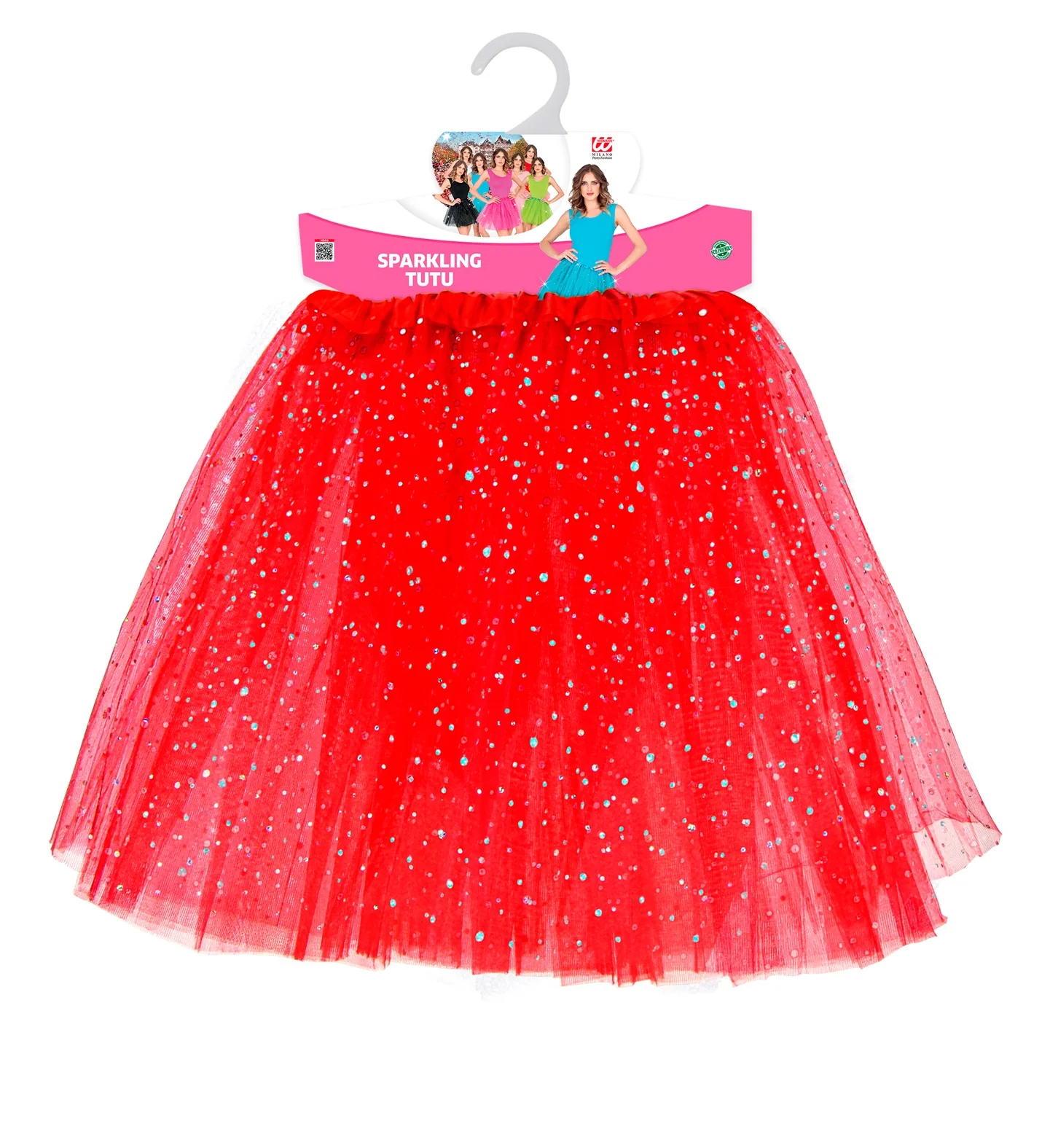 Glitter tutu rok rood dames - Image 3