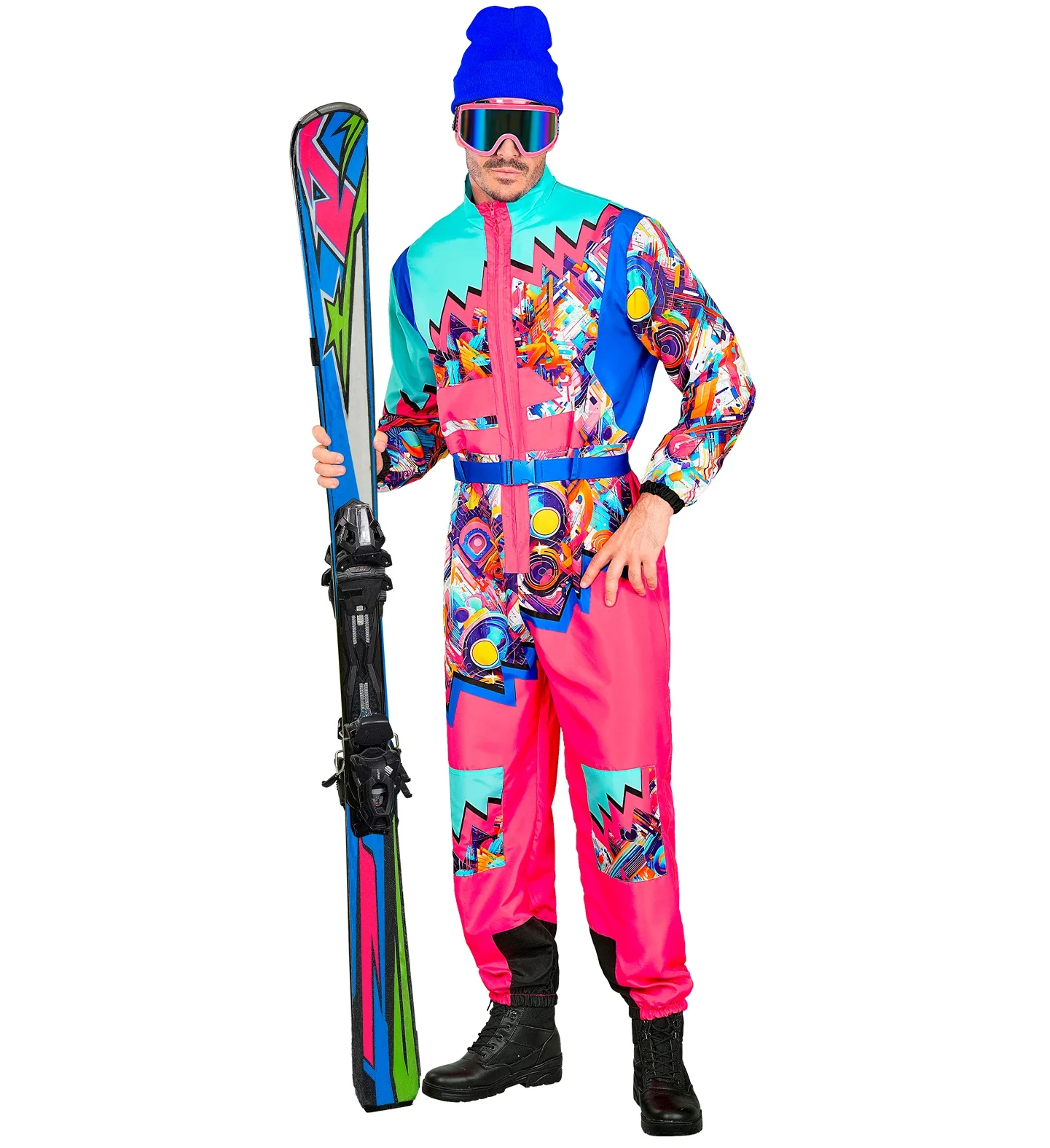 Fout ski pak snowboarder roze/lichtblauw - Image 2