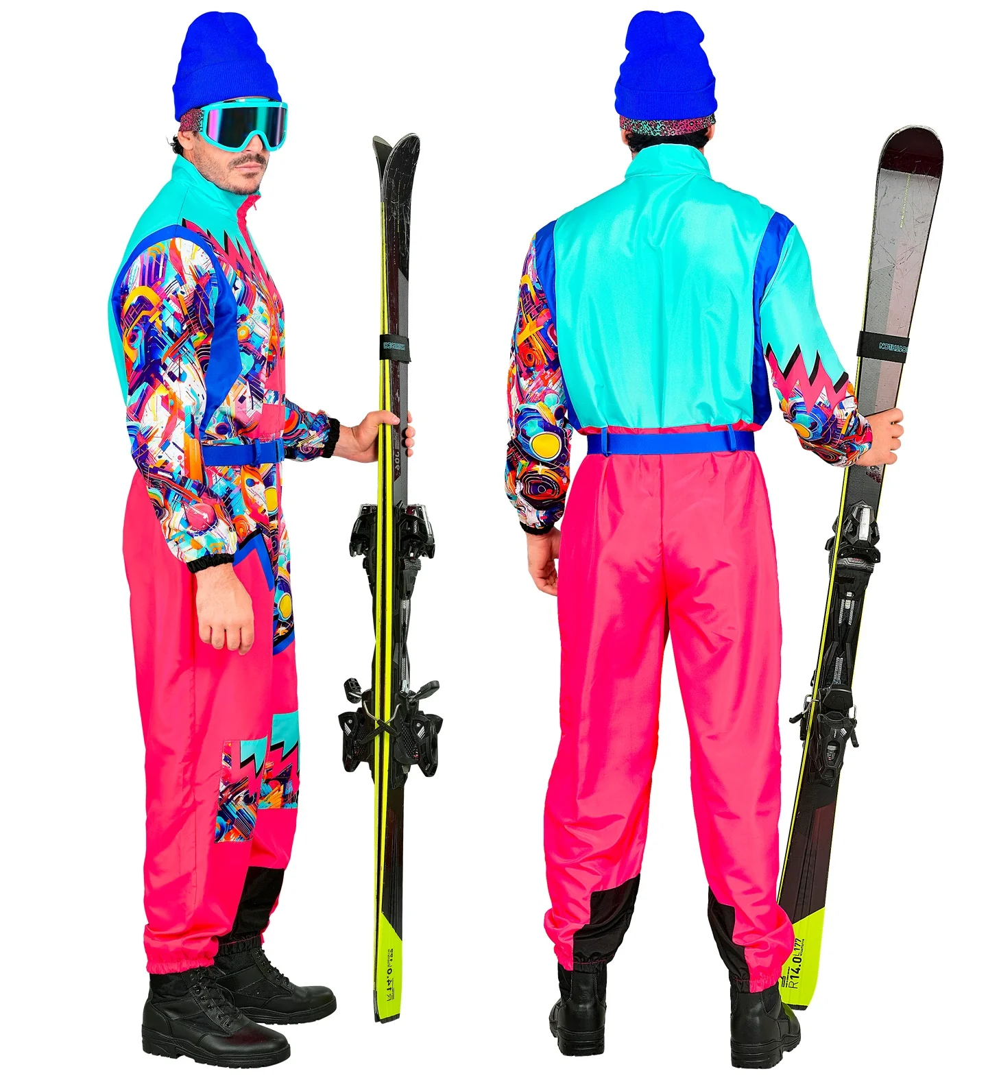 Fout ski pak snowboarder roze/lichtblauw - Image 4