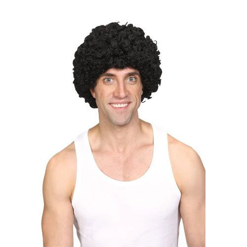 Funky Afro pruik in zwart - Image 2