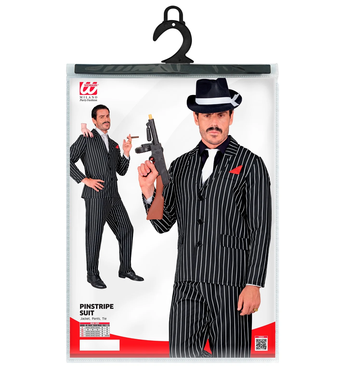 Gangster kostuum krijtstreep heren - Image 3