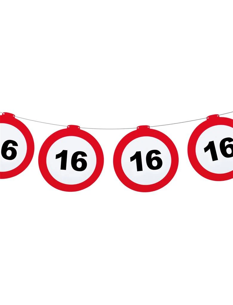 Vlaggenlijn 16 jaar verkeersborden