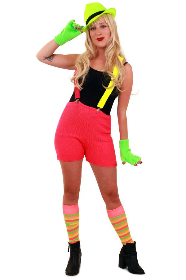 Gebreide korte broek fluor  roze
